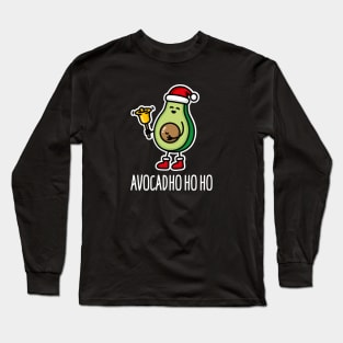 Avocad ho ho ho avocado Santa Claus pun ketogenic diet Long Sleeve T-Shirt